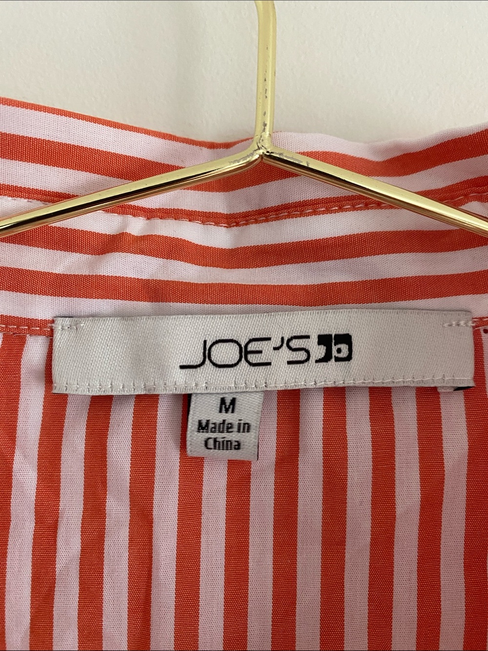 Joe’s Jeans The Boyfriend Orange White Stripe Cotton Button Down Shirt - Picture 5 of 10